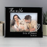 Personalised Heart Black Glass 5x7 Photo Frame: 4 - Photo Frames By Gift Moments
