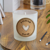 Personalised Heart Cork Label Candle Jar: 3 - Candles By Gift Moments