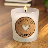 Personalised Heart Cork Label Candle Jar: 1 - Candles By Gift Moments