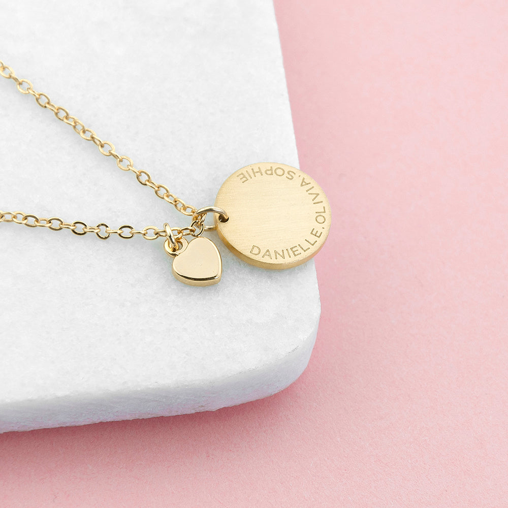 Personalised Heart and Disc Family Necklace Sets: 7 - Necklaces By Gift Moments