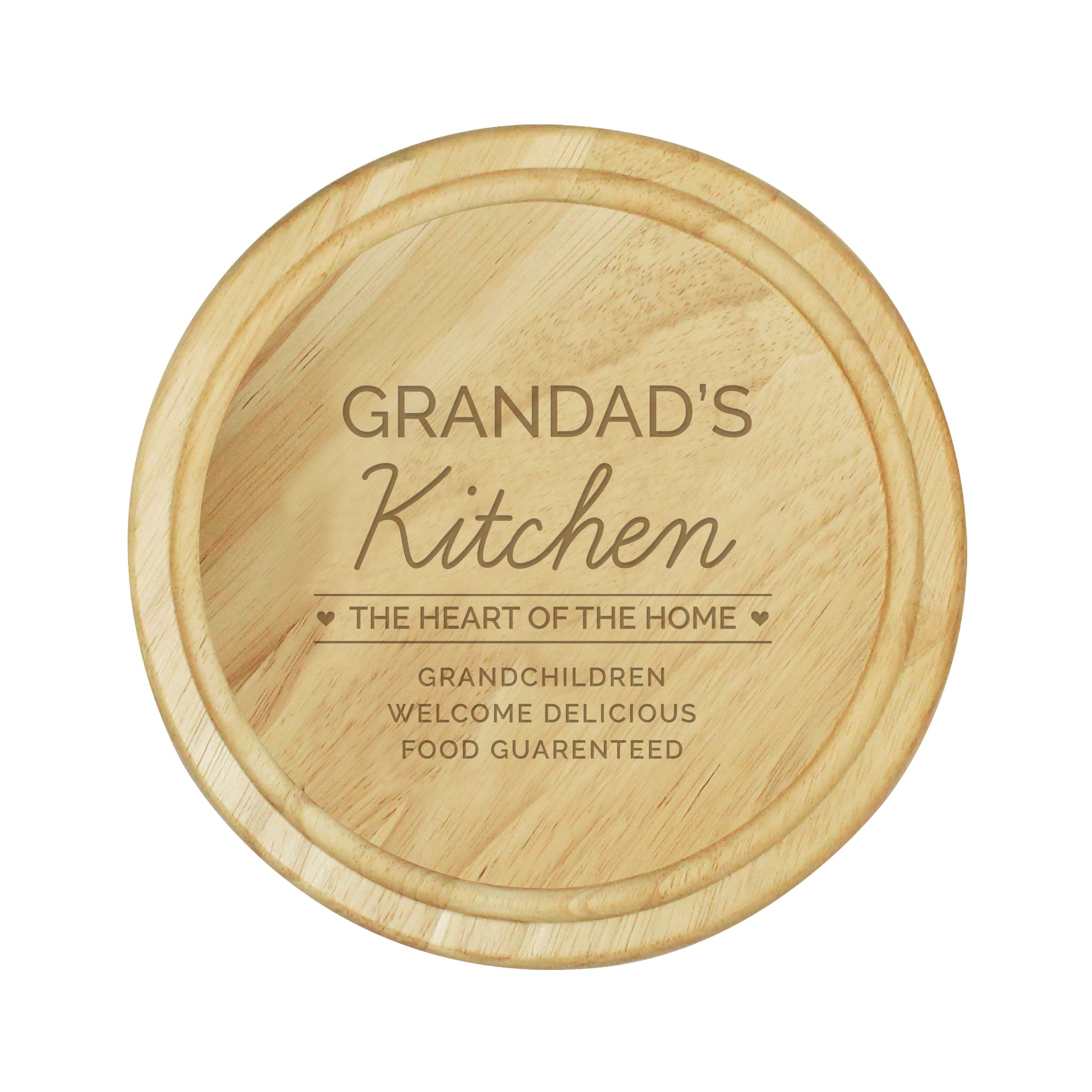 Personalised Heart of the Home Round Wooden Chopping Board: 5 - Chopping Boards By Gift Moments