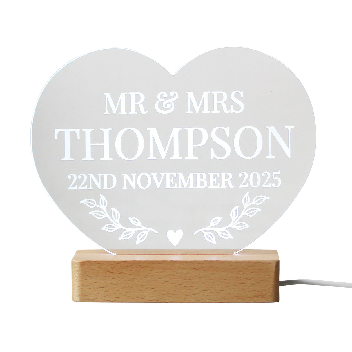 Personalised Heart LED Light for Couples: 8 - LED Lighting By Gift Moments