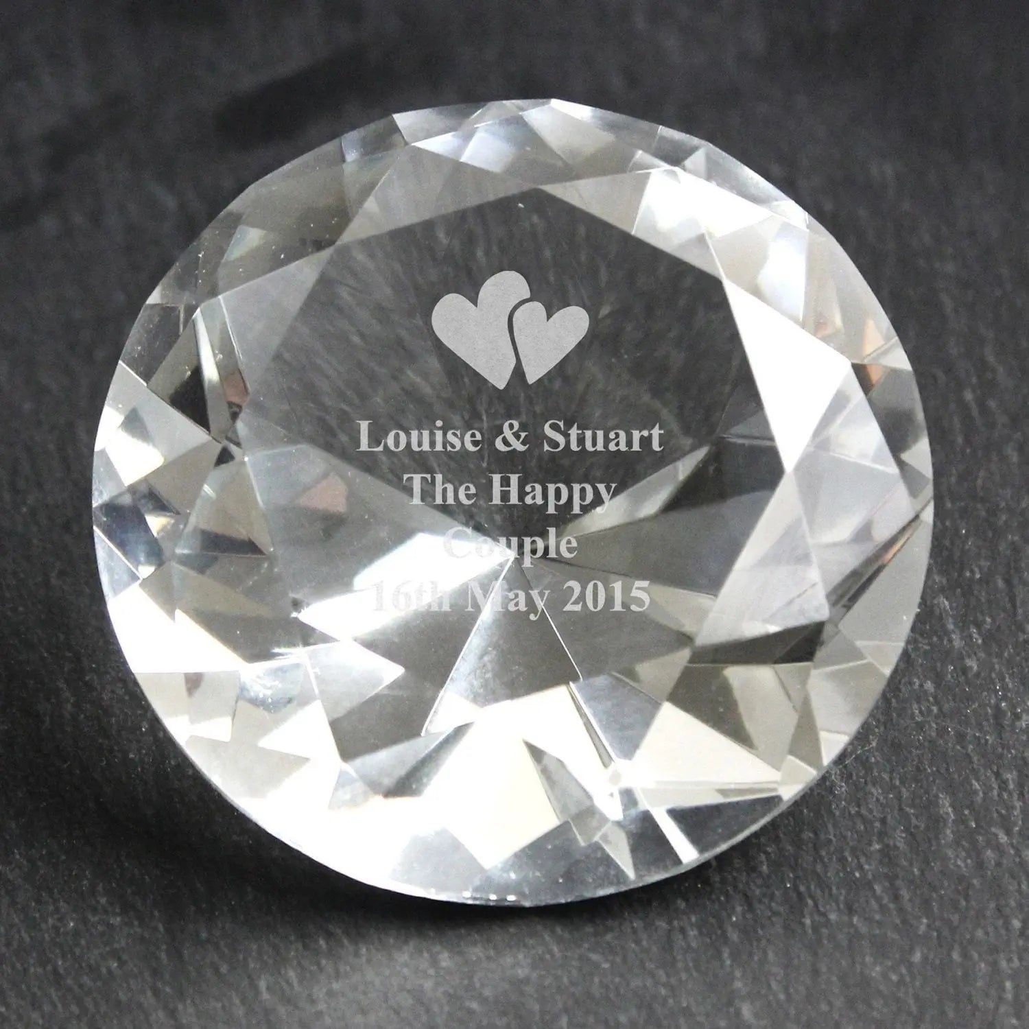 Personalised Heart Motif Diamond Paperweight - Shop Paperweights At Gift Moments - 1