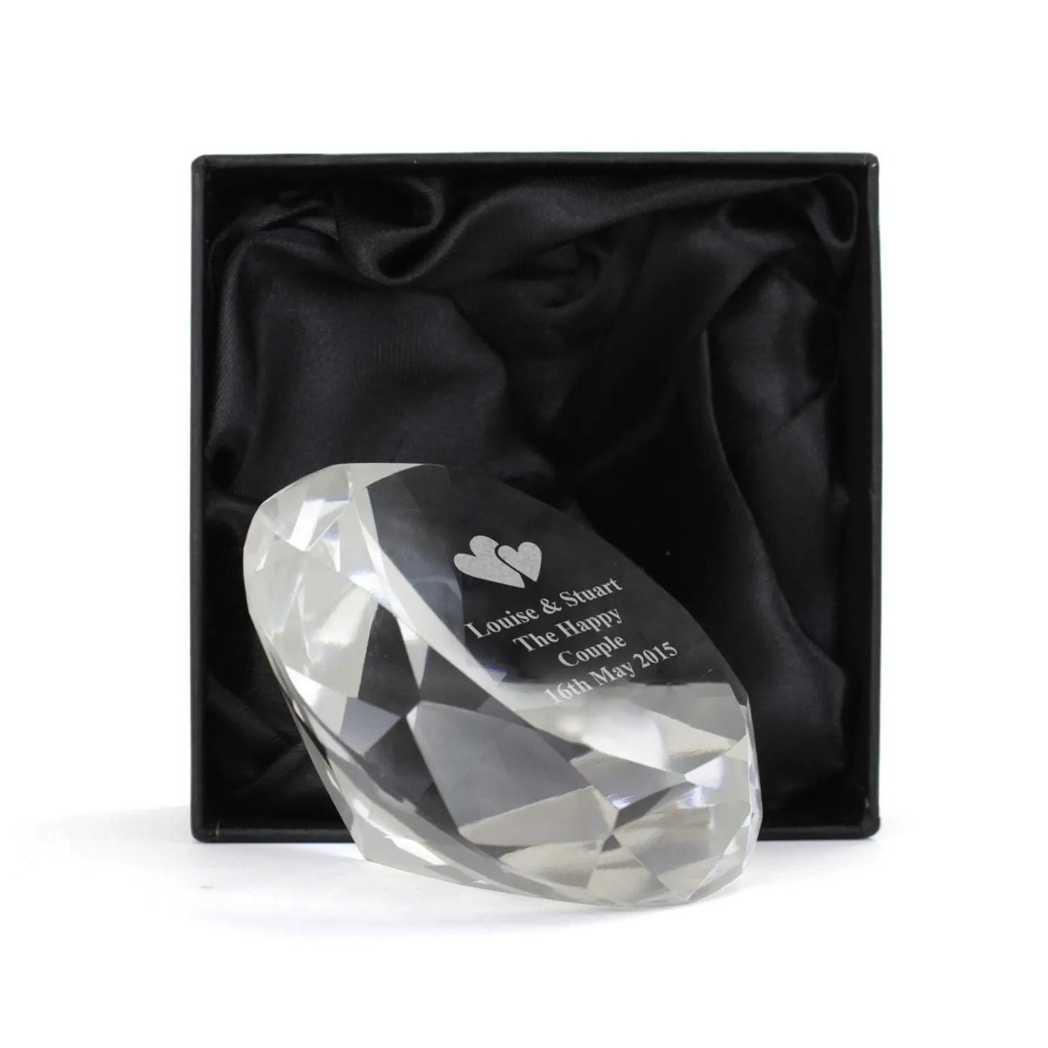 Personalised Heart Motif Diamond Paperweight - Shop Paperweights At Gift Moments - 2