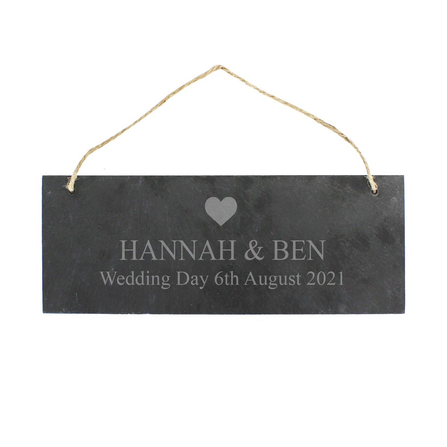 Personalised Heart Motif Hanging Slate Plaque: 2 - Signs & Plaques By Gift Moments