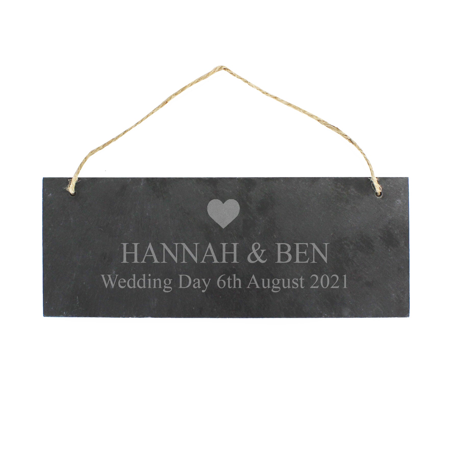 Personalised Heart Motif Hanging Slate Plaque: 2 - Signs & Plaques By Gift Moments