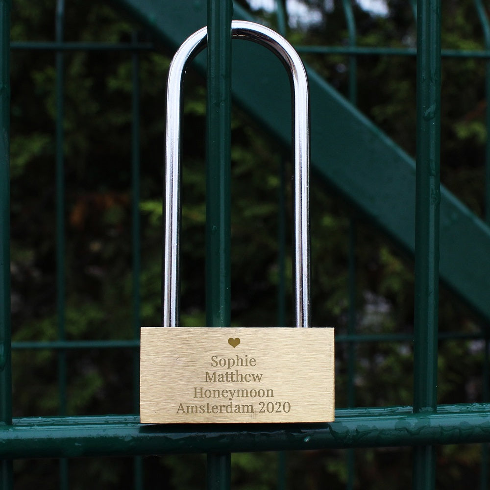 Personalised Heart Motif Any Message Padlock: 4 - Tools & Storage By Gift Moments