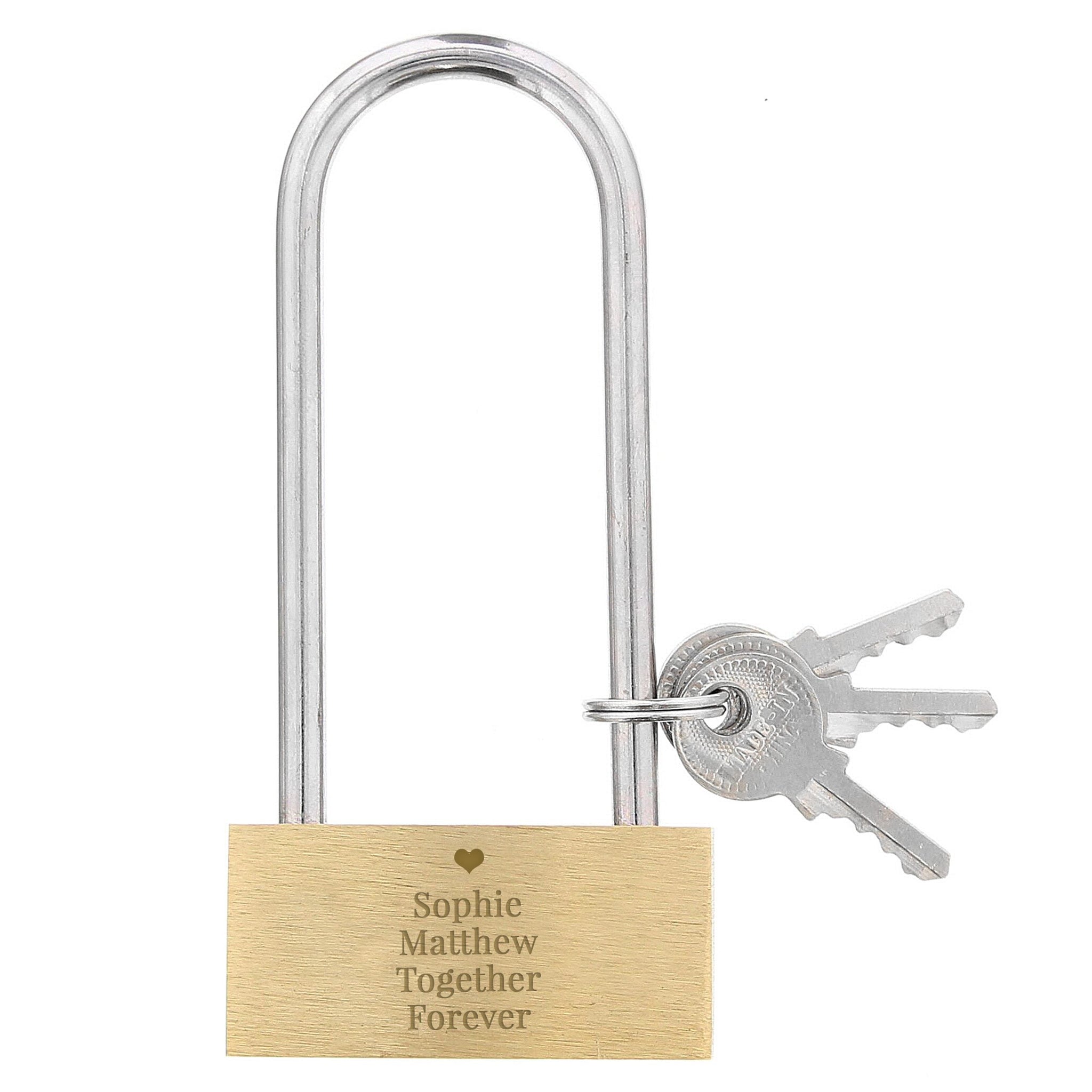 Personalised Heart Motif Any Message Padlock: 3 - Tools & Storage By Gift Moments