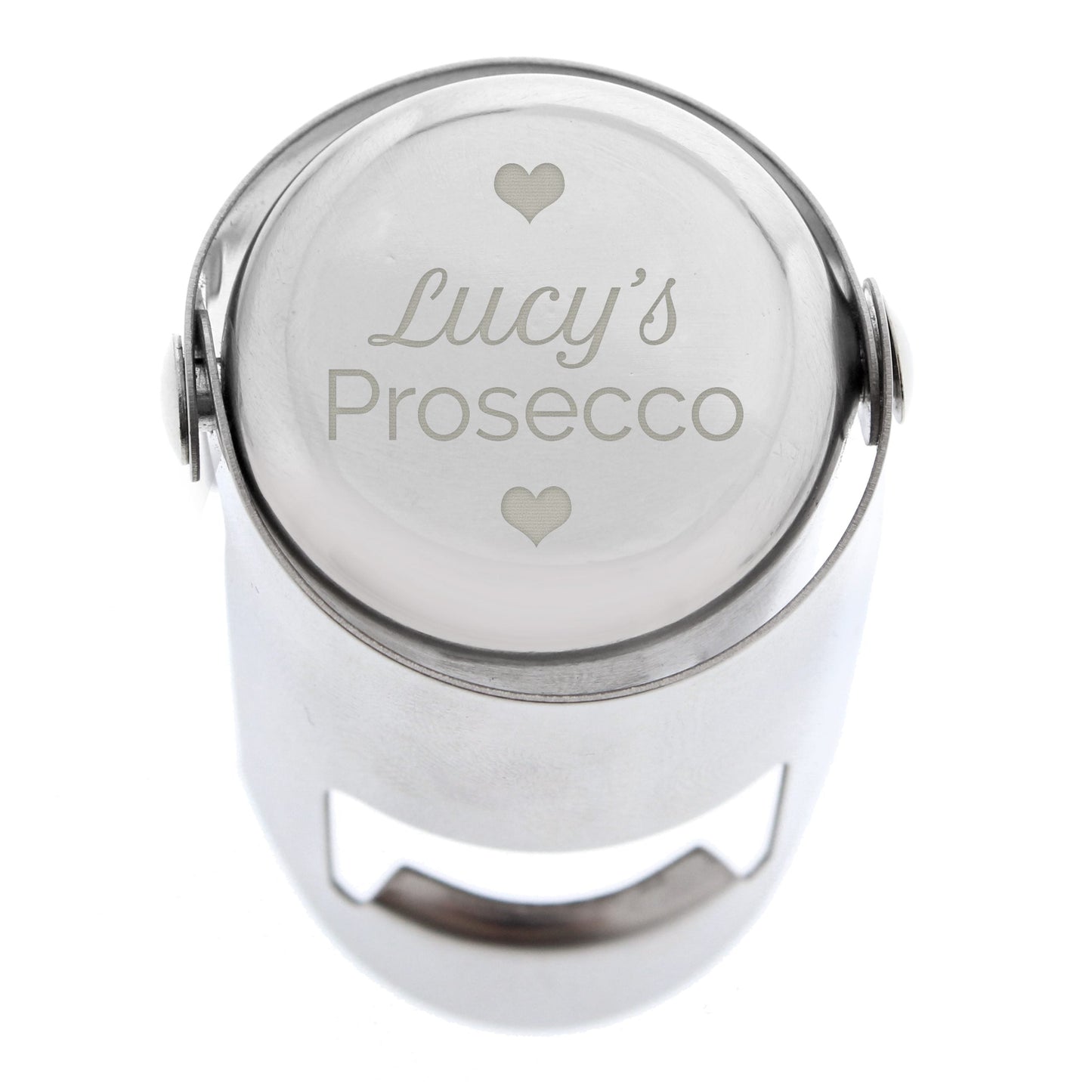 Personalised Heart Motif Prosecco Bottle Stopper: 2 - Barware By Gift Moments