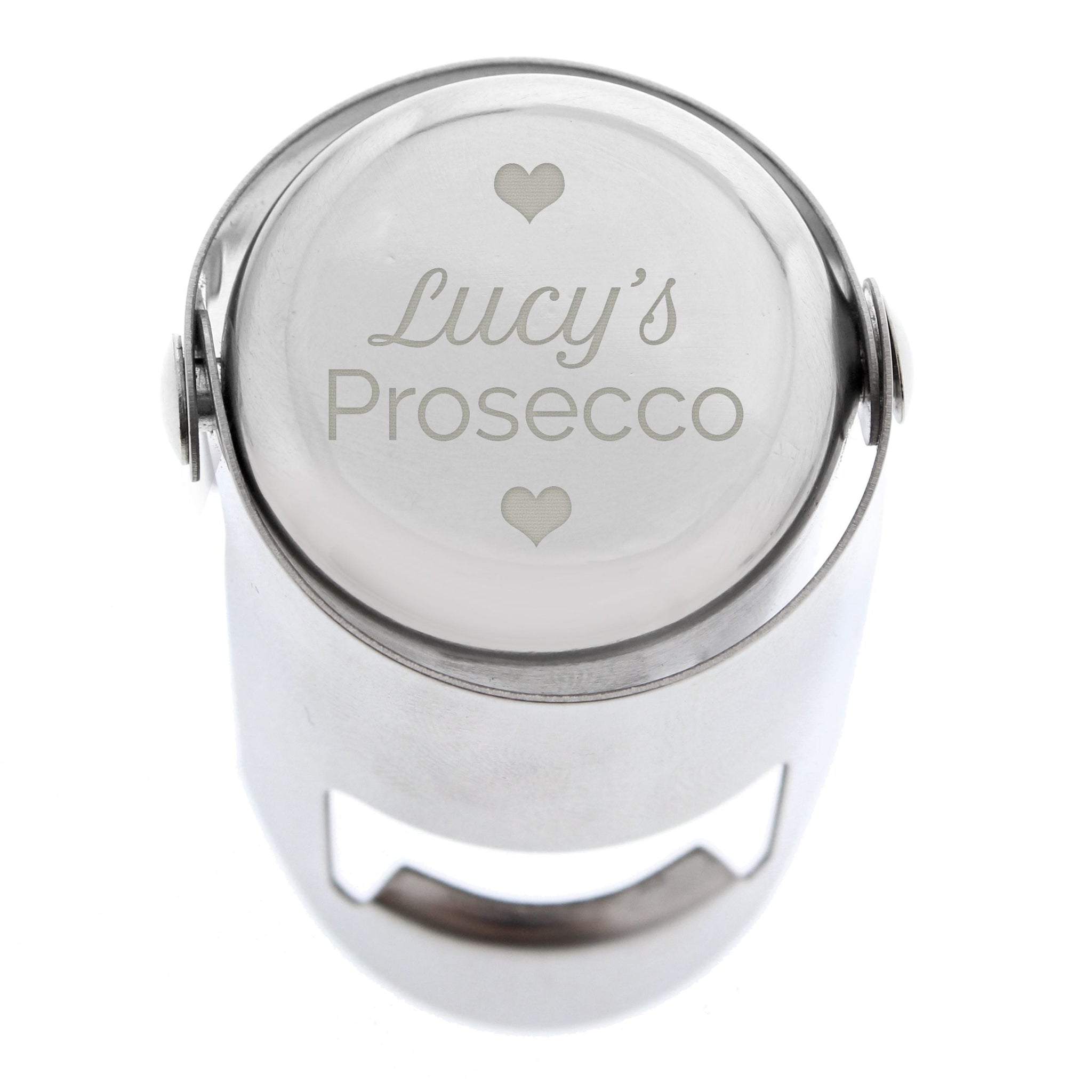 Personalised Heart Motif Prosecco Bottle Stopper: 2 - Barware By Gift Moments