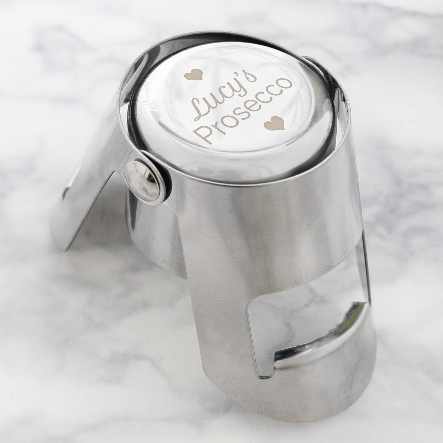 Personalised Heart Motif Prosecco Bottle Stopper: 1 - Barware By Gift Moments