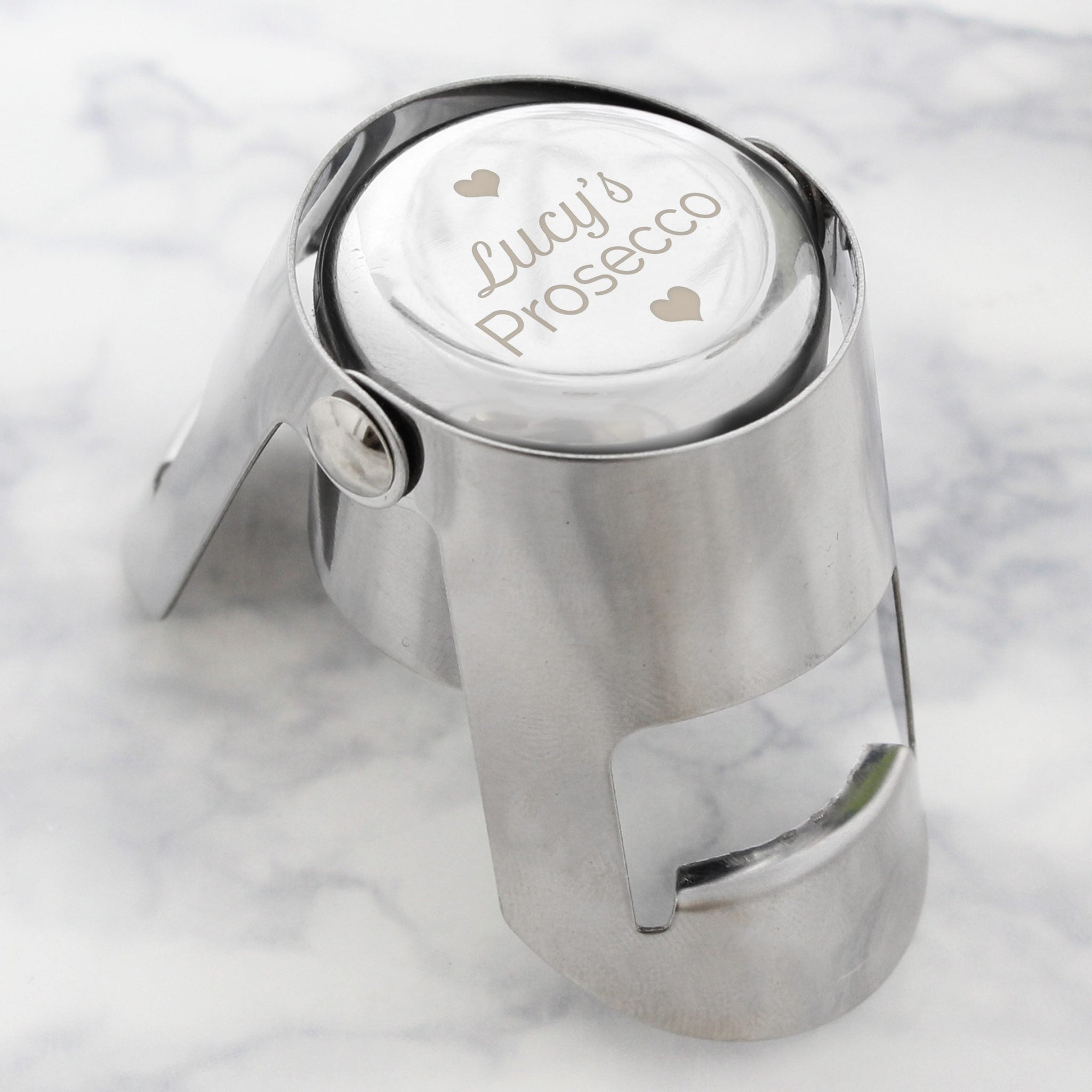 Personalised Heart Motif Prosecco Bottle Stopper: 1 - Barware By Gift Moments