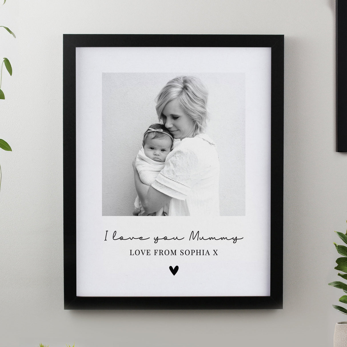 Personalised Heart Photo Upload Framed Prints: 2 Black Framed Prints By Gift Moments
