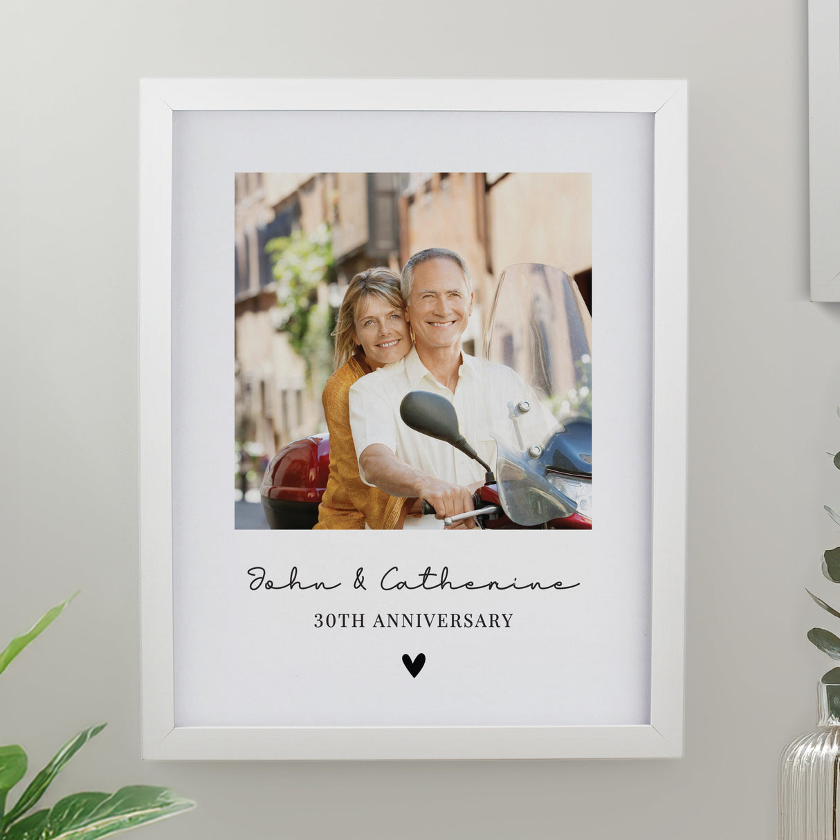 Personalised Heart Photo Upload Framed Prints: 3 White Framed Prints By Gift Moments