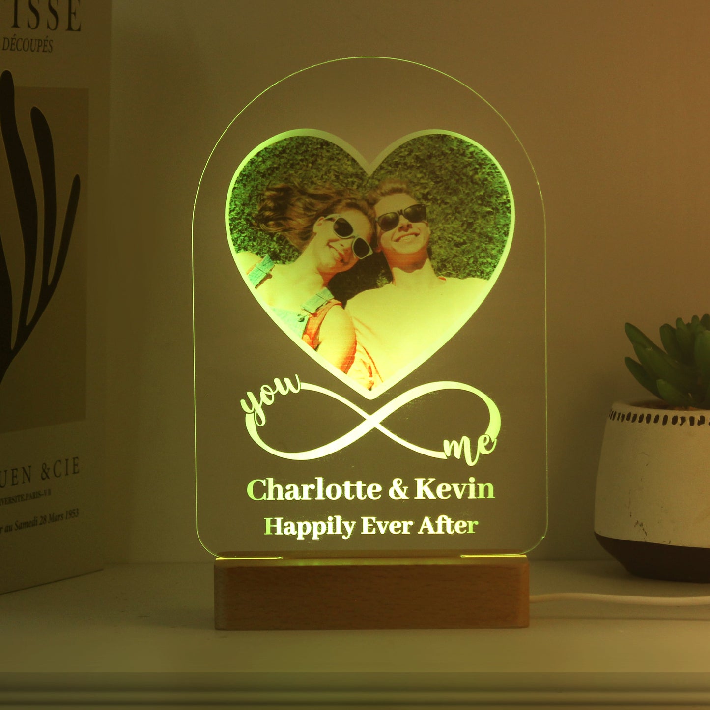 Personalised Heart Photo Upload LED Light: 4 - LED Lighting By Gift Moments