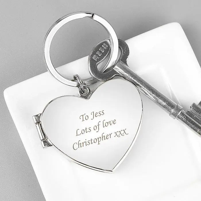 Personalised Heart Photoframe Keyring: 6 - Keyrings By Gift Moments