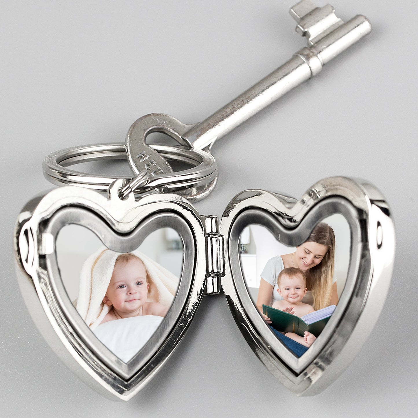 Personalised Heart Photoframe Keyring: 2 - Keyrings By Gift Moments