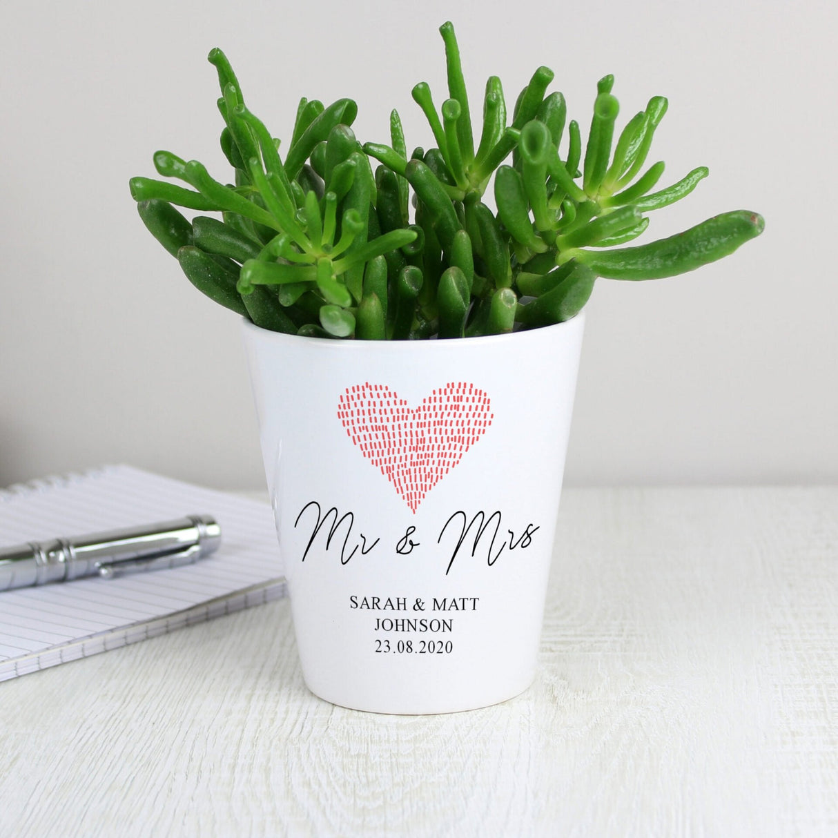 Personalised Heart Plant Pot: 2 Pots & Planters By Gift Moments