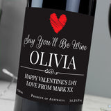 Personalised Heart Red Wine: 4 - Wine By Gift Moments