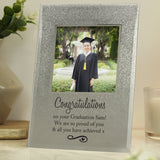 Personalised Heart & Swirl 4x4 Glitter Glass Photo Frame: 4 - Photo Frames By Gift Moments