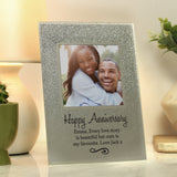 Personalised Heart & Swirl 4x4 Glitter Glass Photo Frame: 1 - Photo Frames By Gift Moments