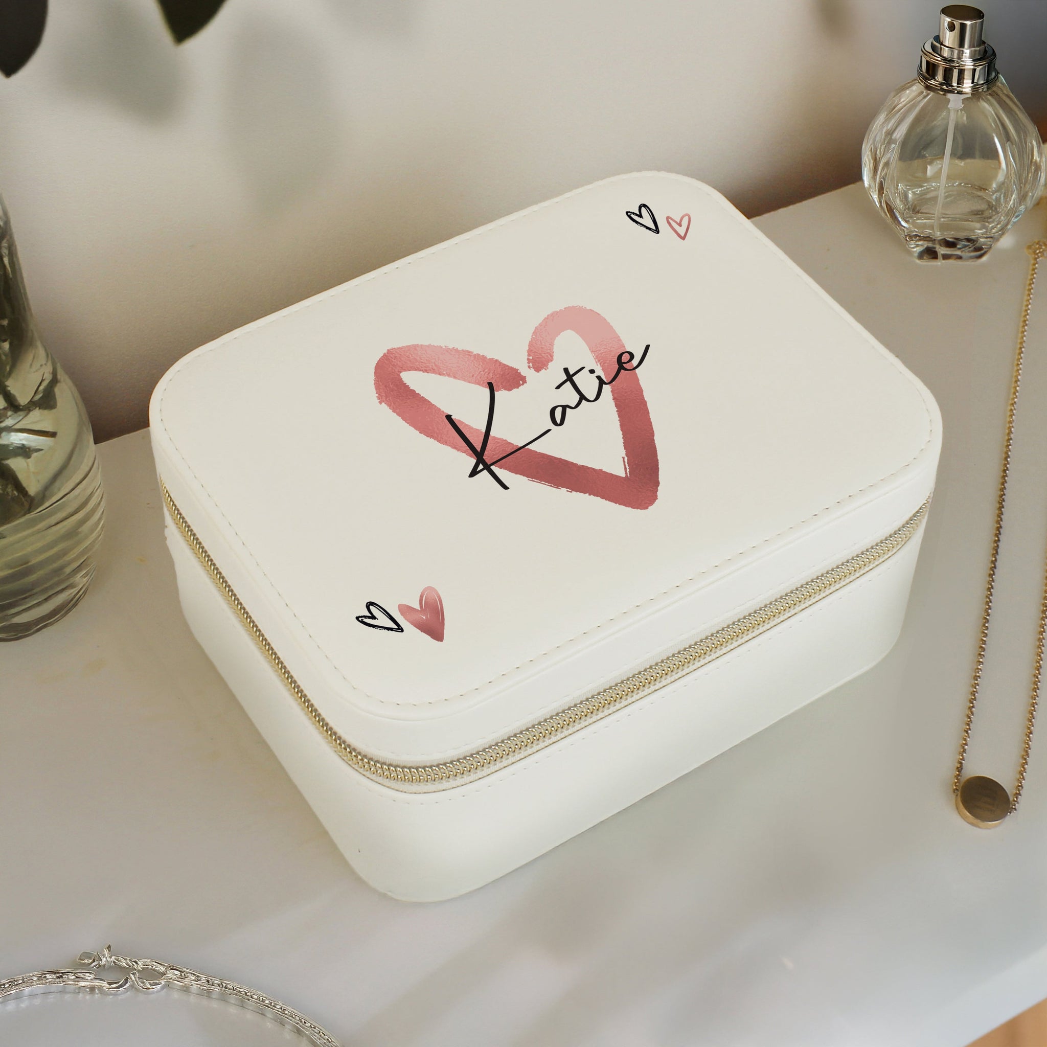 Personalised Heart Travel Jewellery Box: 3 - Jewellery Boxes By Gift Moments