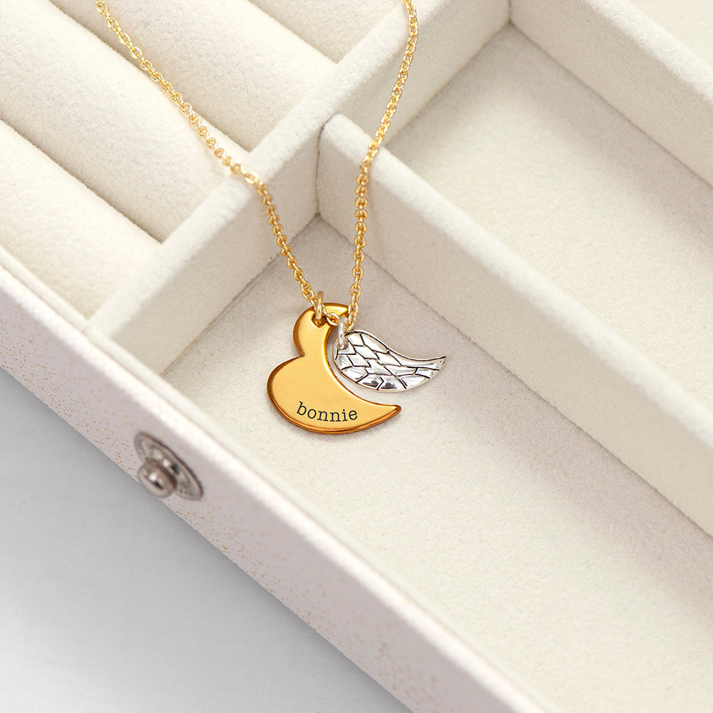 Personalised Heart and Wing Necklaces: 3 - Necklaces By Gift Moments