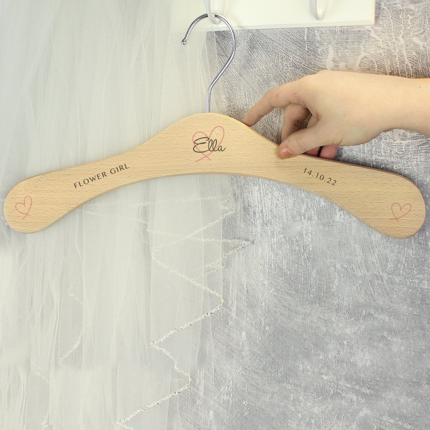 Personalised Heart Wooden Hanger: 3 - Keepsakes By Gift Moments