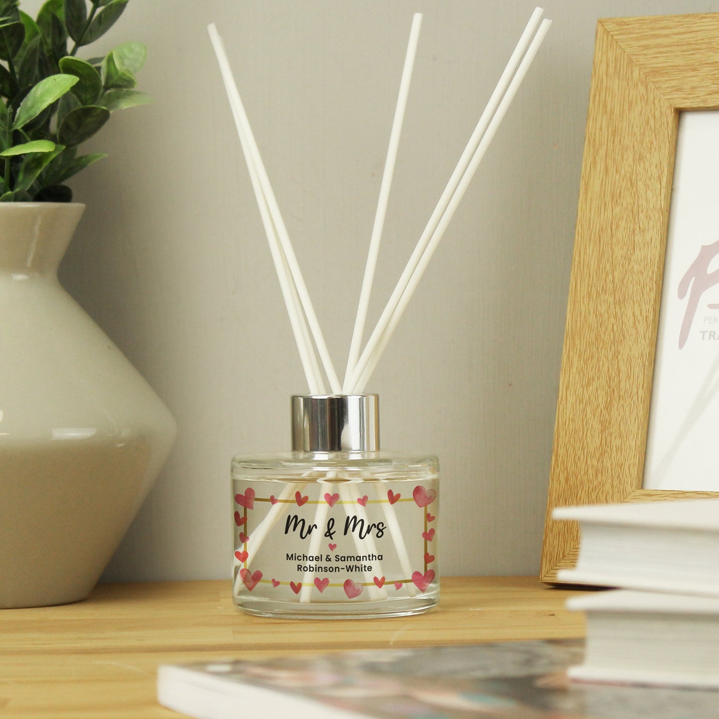 Personalised Hearts Frame Reed Diffuser: 2 - Reed Diffusers By Gift Moments