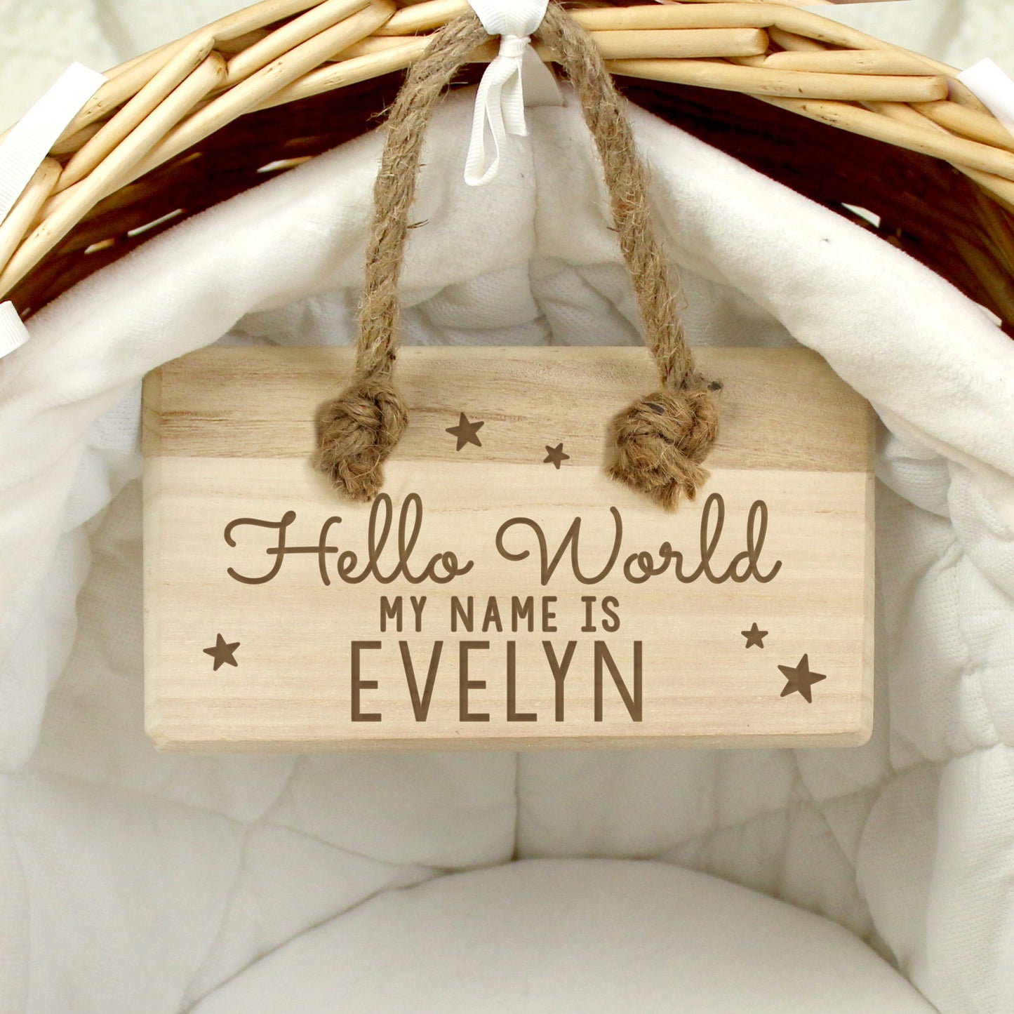 Personalised Hello World Wooden Sign: 3 - Signs & Plaques By Gift Moments
