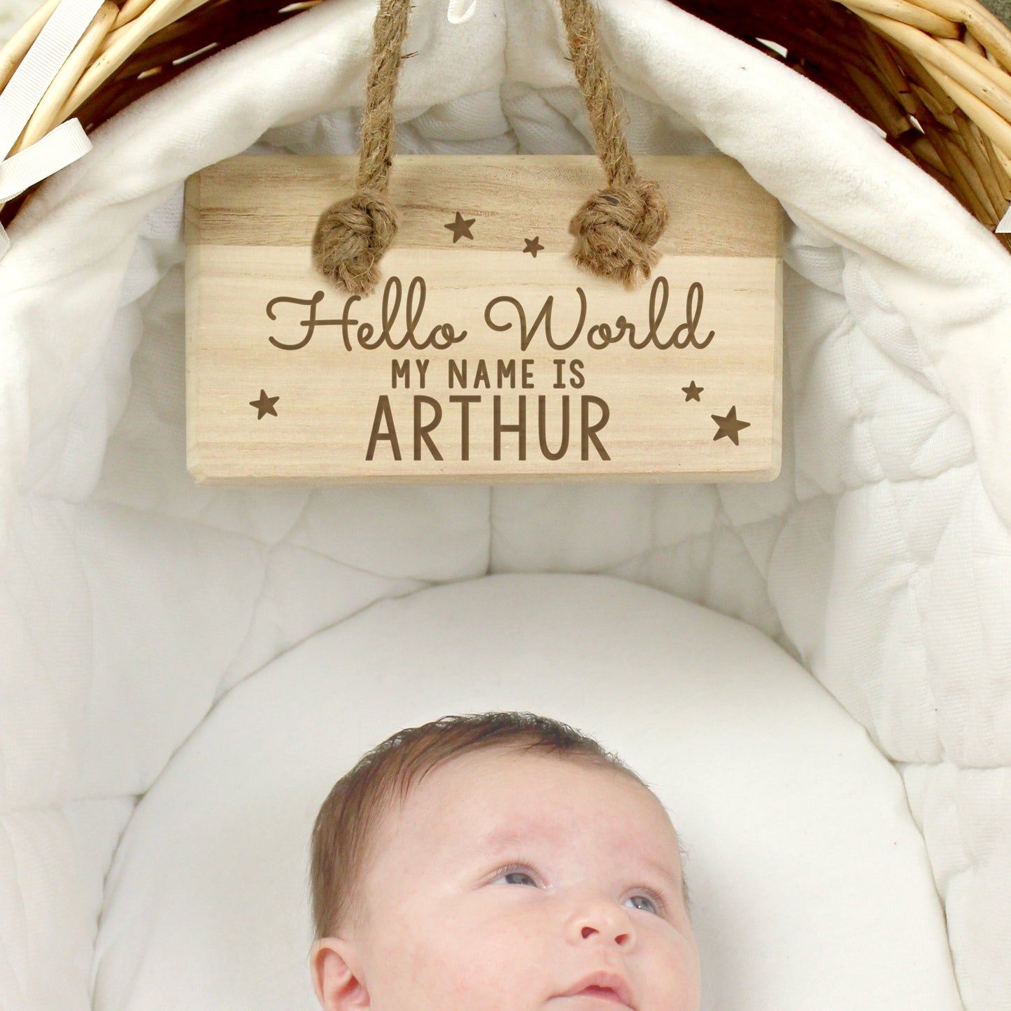 Personalised Hello World Wooden Sign: 1 - Signs & Plaques By Gift Moments