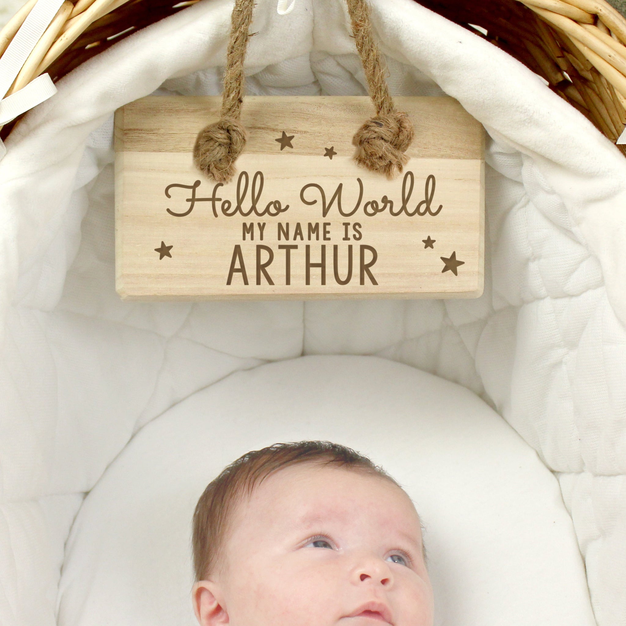Personalised Hello World Wooden Sign: 1 - Signs & Plaques By Gift Moments