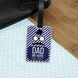 Personalised You Are My Hero Metal Luggage Tags: 4 - Blue Stripes - Luggage Tags By Gift Moments