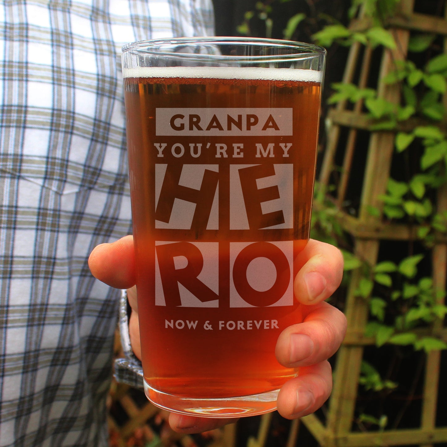Personalised My Hero Pint Glass: 4 - Beer Glasses By Gift Moments