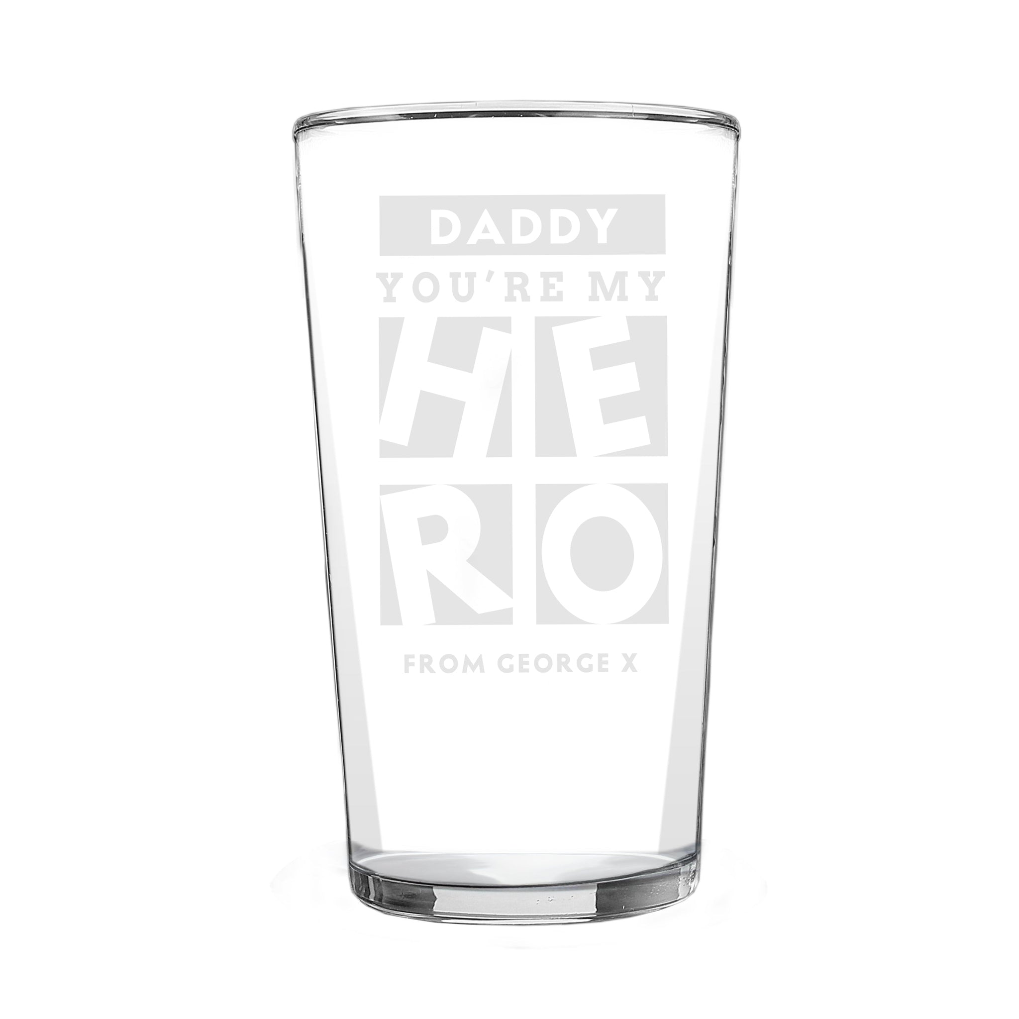 Personalised My Hero Pint Glass: 5 - Beer Glasses By Gift Moments