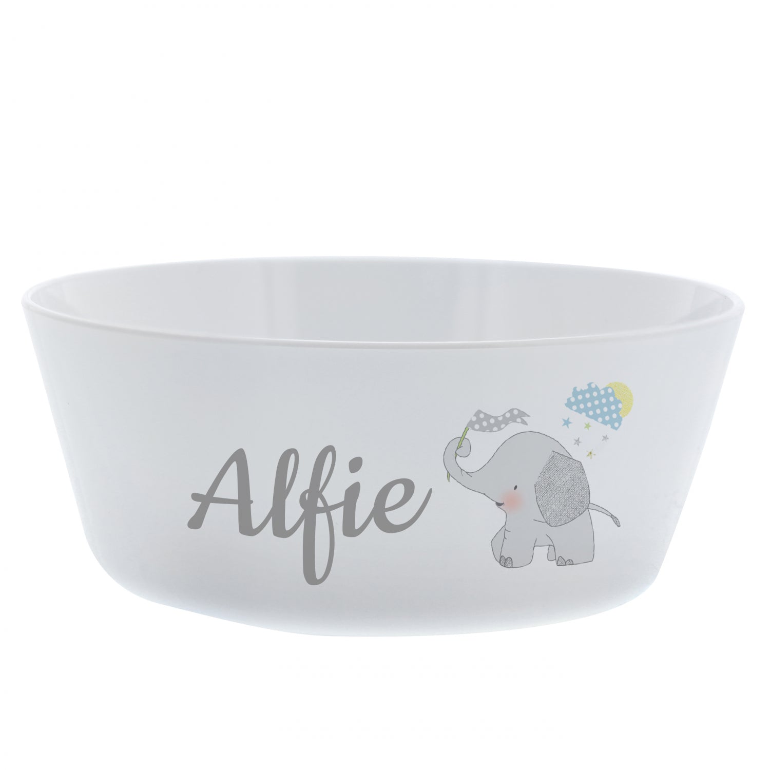Personalised Hessian Elephant Plastic Bowl: 3 - Tableware By Gift Moments