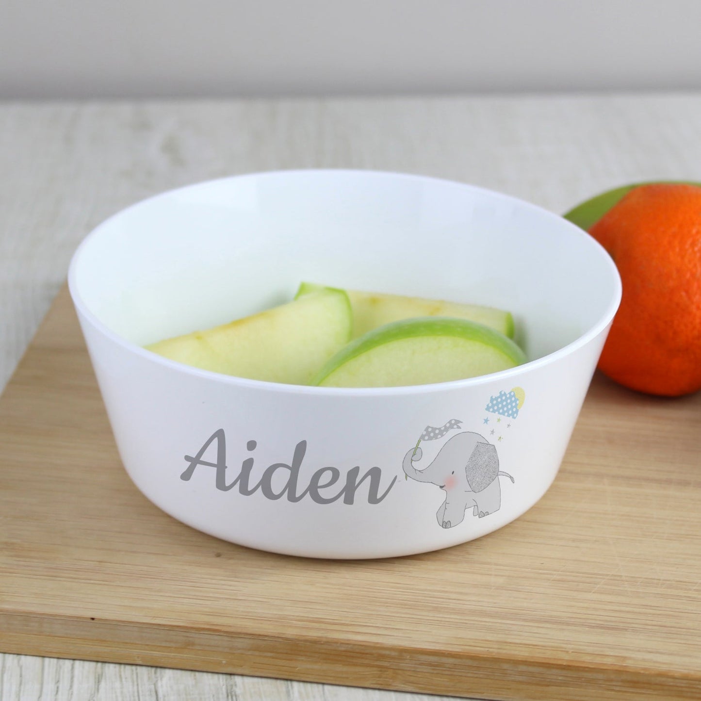 Personalised Hessian Elephant Plastic Bowl: 2 - Tableware By Gift Moments