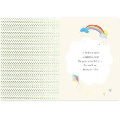 Personalised Hessian Elephant Twins Card: 4 - Greeting Cards By Gift Moments