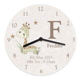 Personalised Hessian Giraffe Nursey Wooden Clock: 5 - Clocks By Gift Moments