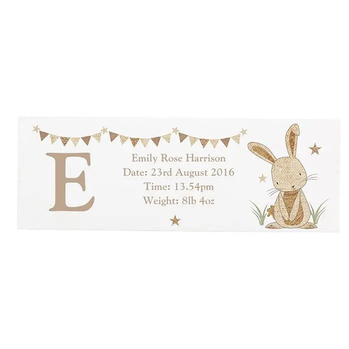 Personalised Hessian Rabbit Wooden Block Sign: 5 - Signs & Plaques By Gift Moments
