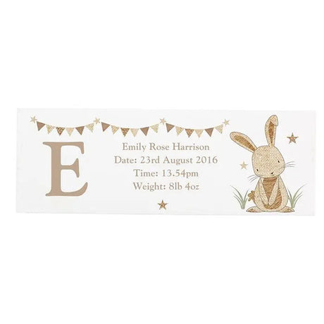 Personalised Hessian Rabbit Wooden Block Sign: 3 - Signs & Plaques By Gift Moments