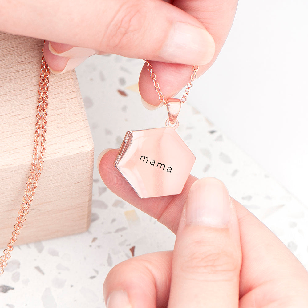 Personalised Hexagonal Photo Locket Necklaces: 6 - Necklaces By Gift Moments