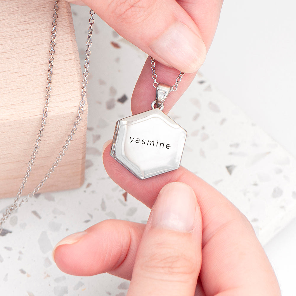 Personalised Hexagonal Photo Locket Necklaces: 5 - Necklaces By Gift Moments