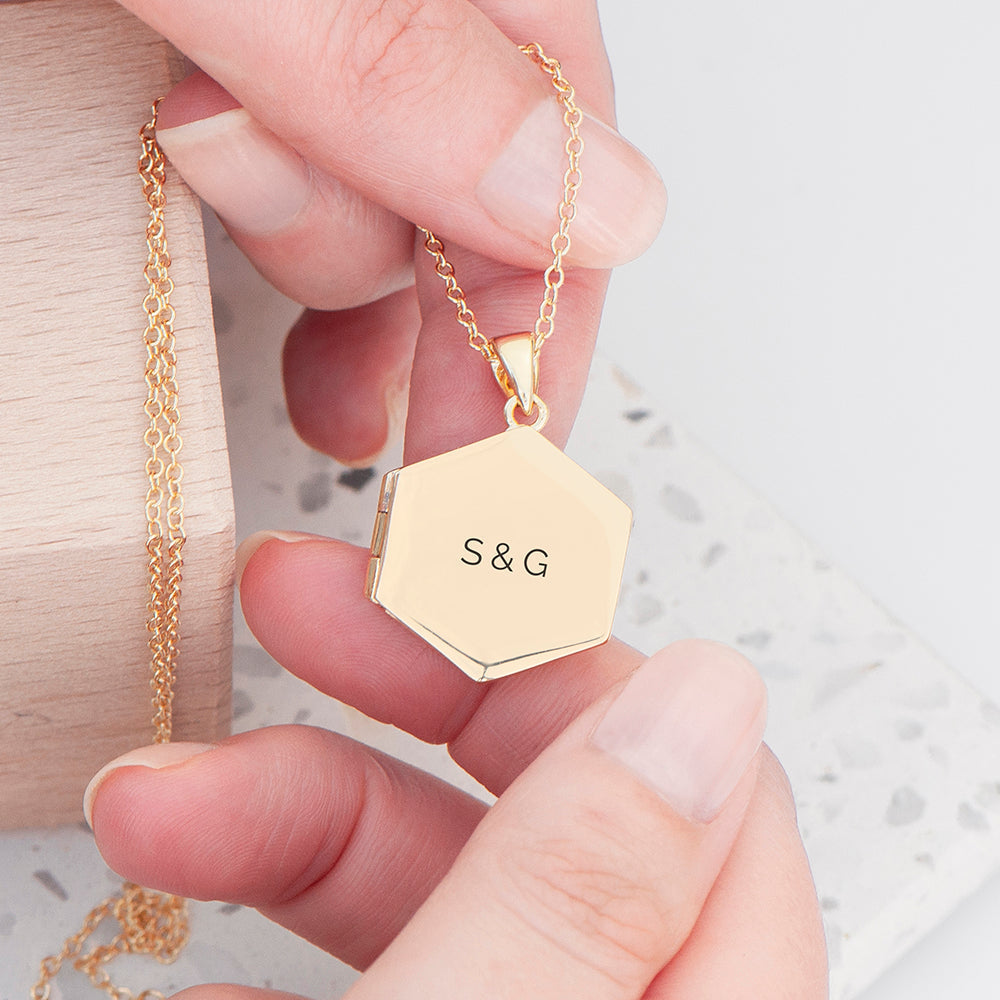 Personalised Hexagonal Photo Locket Necklaces: 4 - Necklaces By Gift Moments