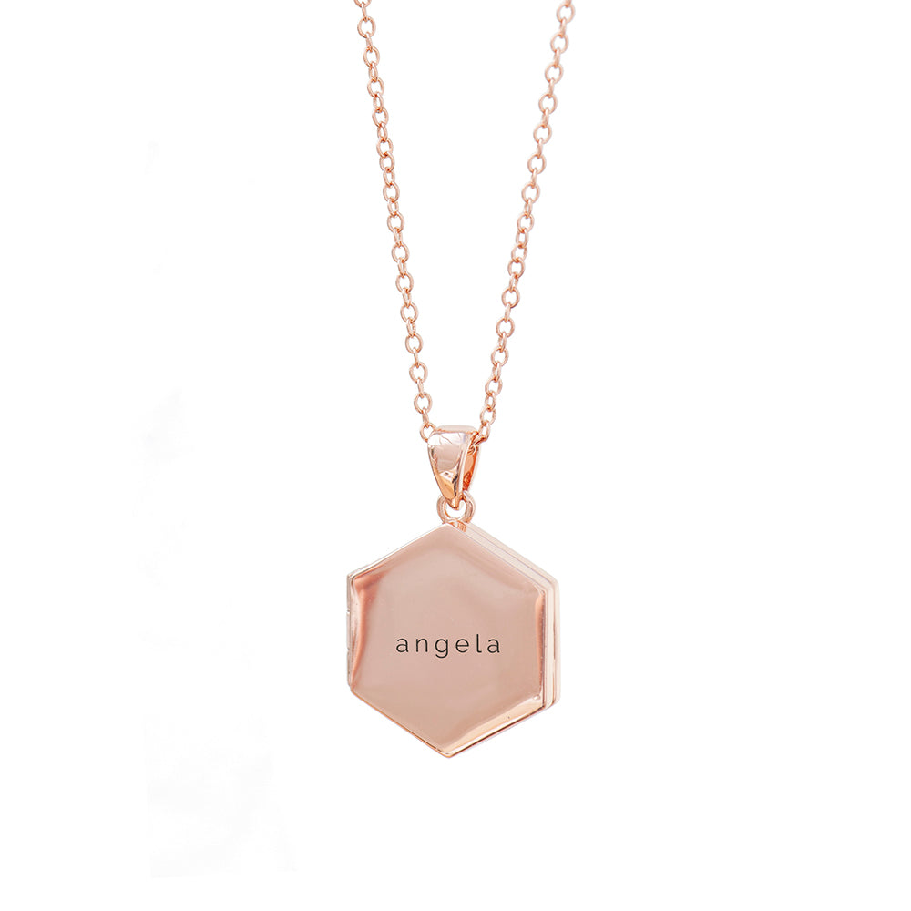 Personalised Hexagonal Photo Locket Necklaces: 15 - Necklaces By Gift Moments