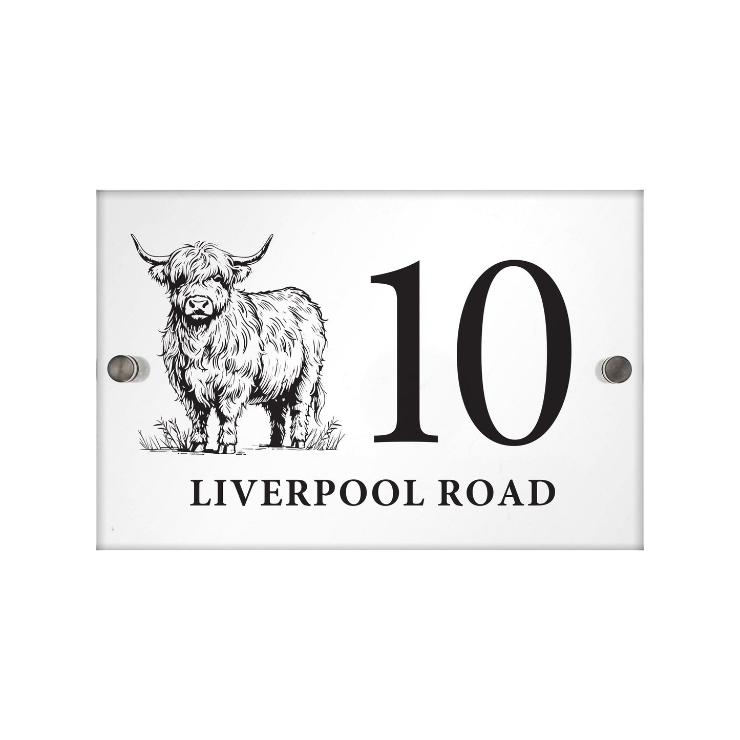 Personalised Highland Cow Acrylic House Sign: 5 - House Signs By Gift Moments