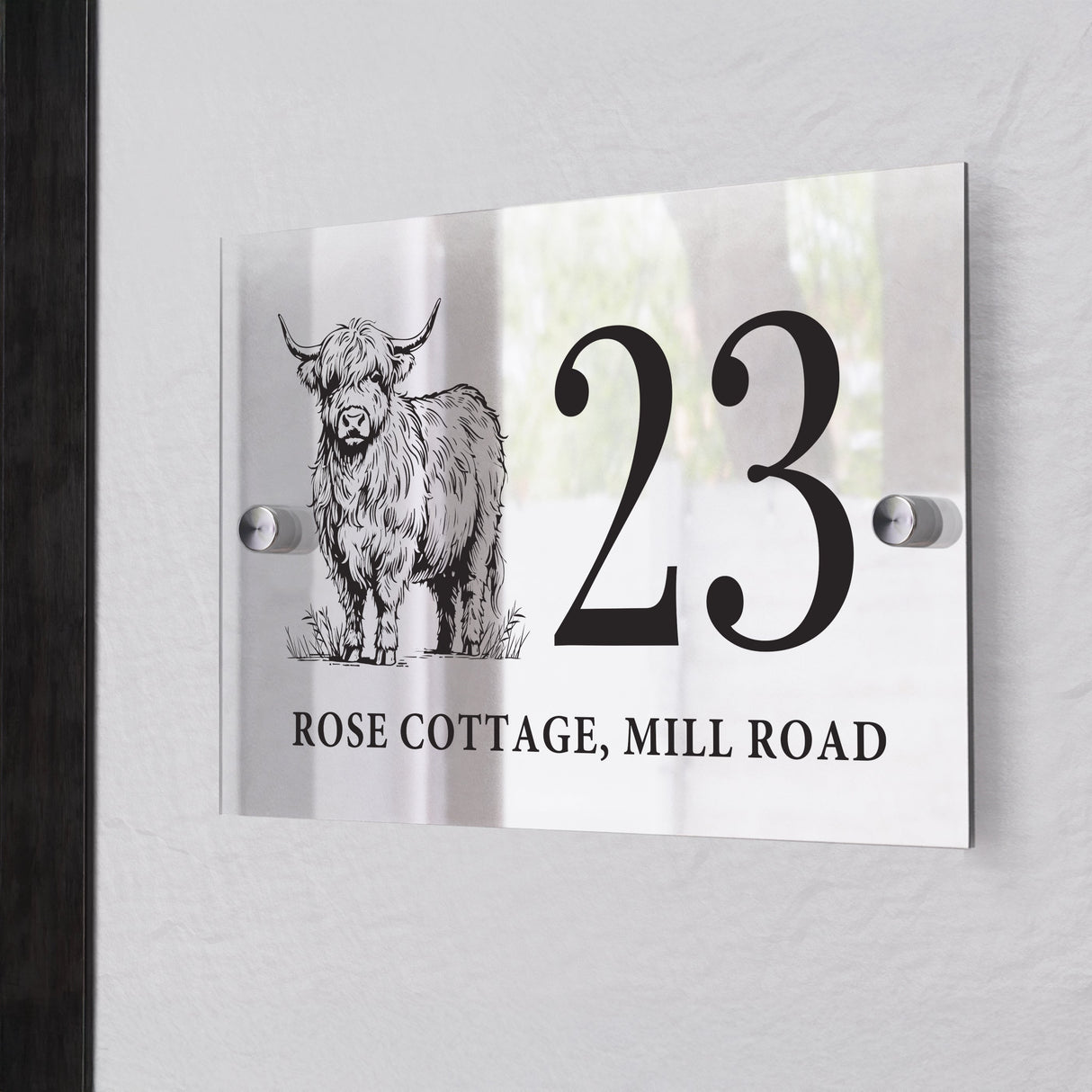 Personalised Highland Cow Acrylic House Sign - Shop Signs & Plaques At Gift Moments - 3