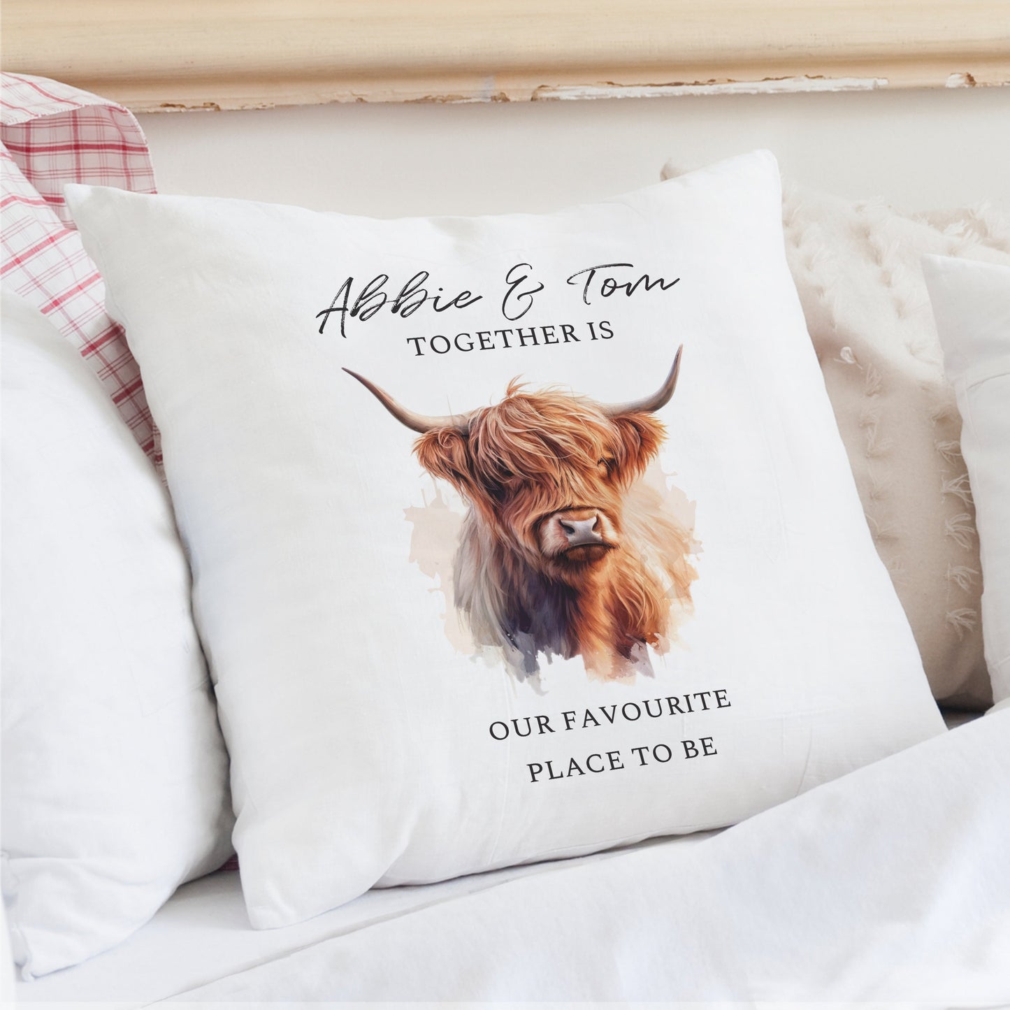 Personalised Highland Cow Cushion: 1 - Cushions By Gift Moments