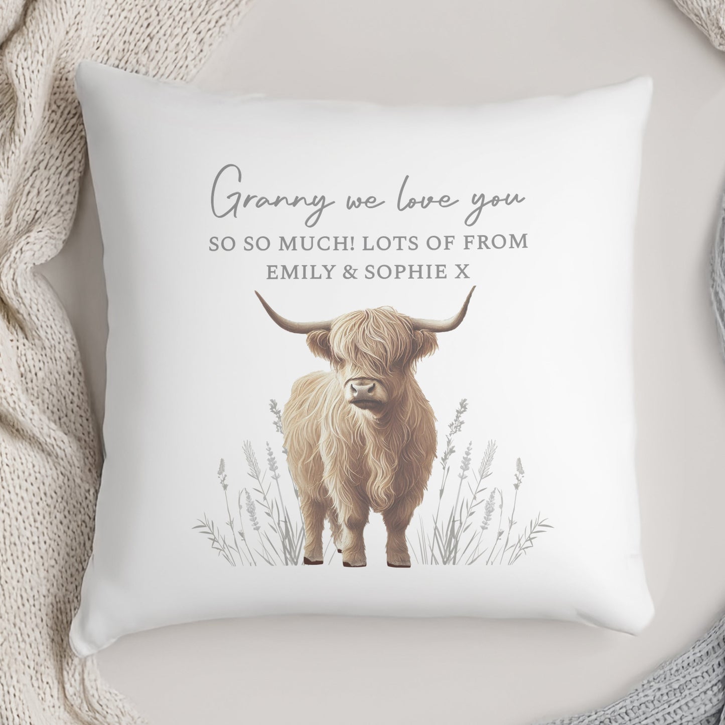 Personalised Highland Cow Cushion: 3 - Cushions By Gift Moments