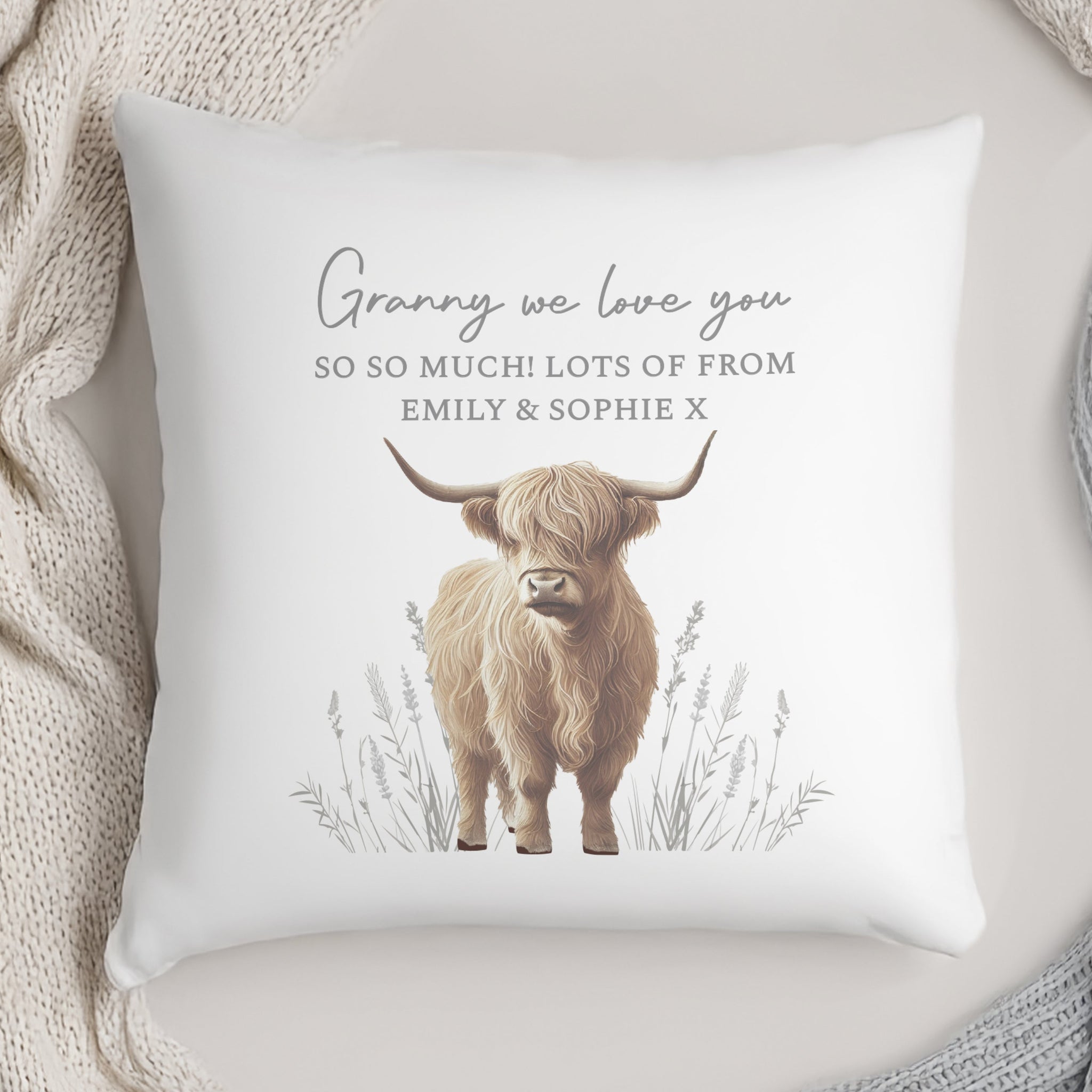 Personalised Highland Cow Cushion: 3 - Cushions By Gift Moments